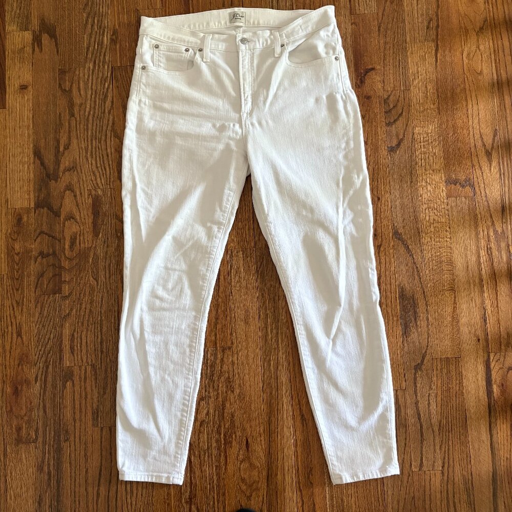 J.Crew Women's White 9" High-Rise Toothpick Jeans Preppy Coastal Sz 31
